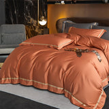 Karine Modern Seamless Solid Egyptian Cotton Duvet Cover Set