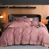 Karine Modern Seamless Solid Egyptian Cotton Duvet Cover Set Duvet Cover Set - Venetto Design Pastel Pink / Double / Flat Sheet Venettodesign.com