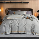 Karine Modern Seamless Solid Egyptian Cotton Duvet Cover Set Duvet Cover Set - Venetto Design Silver Charm / Double / Fitted Sheet Venettodesign.com