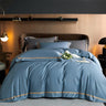 Karine Modern Seamless Solid Egyptian Cotton Duvet Cover Set Duvet Cover Set - Venetto Design Brittany Blue / Double / Flat Sheet Venettodesign.com