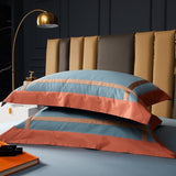 Julija Modern Contrasting Two Stripe Egyptian Cotton Duvet Cover Set