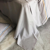 Fleur Classic Embroidered Striped Border Egyptian Cotton Duvet Cover Set