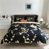 Flavia Botanical Ultra Soft Egyptian Cotton Duvet Cover Set Duvet Cover Set - Venetto Design Queen / Flat Sheet / 4 Pieces Venettodesign.com