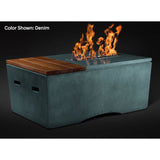 Slick Rock Concrete Oasis Series 48-Inch Rectangle Fire Table KOF48 Fire Pit Slick Rock Concrete Electronic Ignition Propane Denim