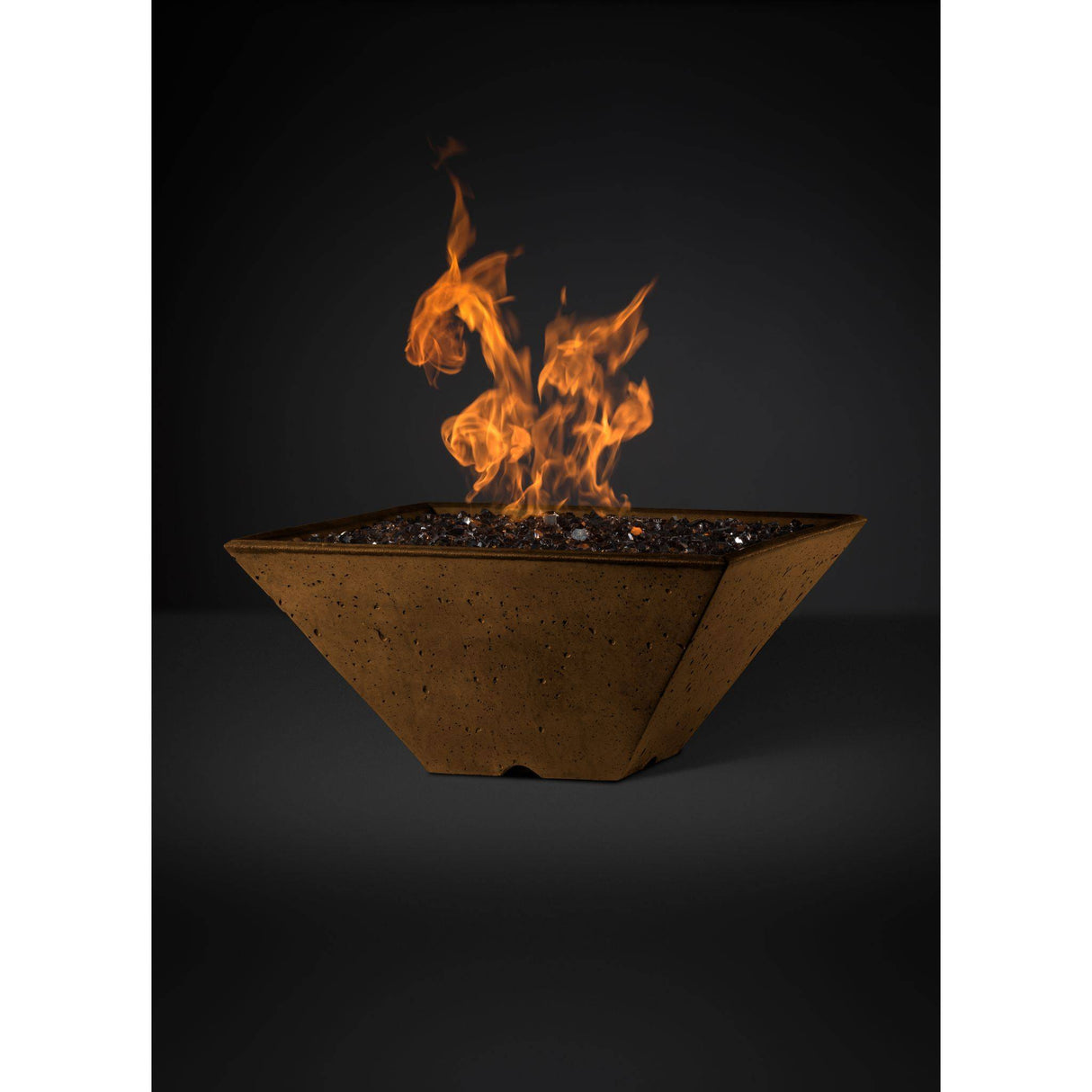 Slick Rock Concrete Ridgeline Series 34-Inch Square Fire Pit KRL34S Fire Pit Slick Rock Concrete Electronic Ignition Natural Gas Rustbuff