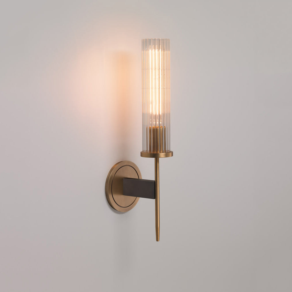 Janek Cylinder Modernist Brass Sconce Lights